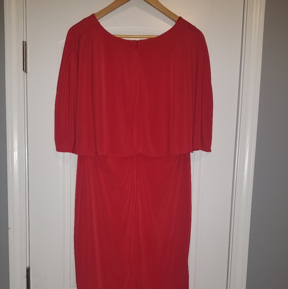 Ashley Stewart red off shoulder knee length dress